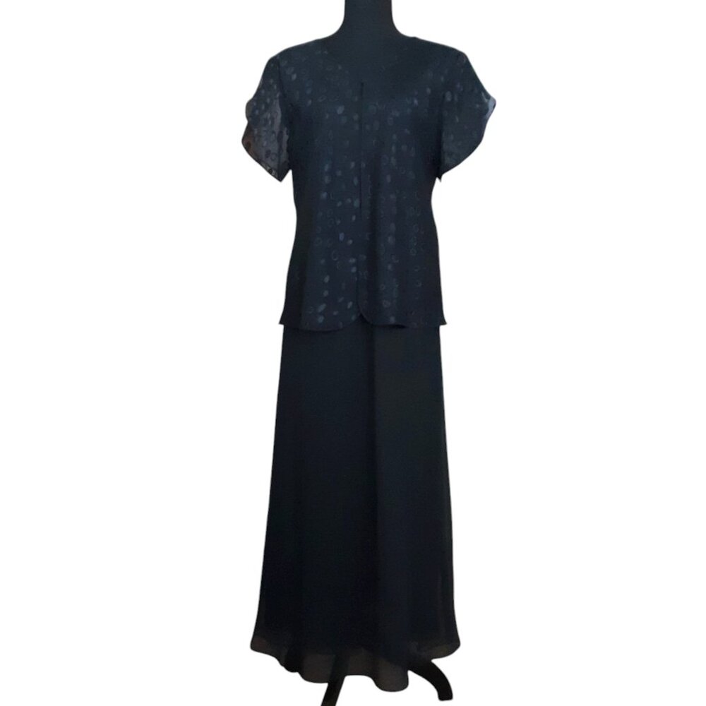 KORET Black Maxi Dress Lightweight With Overlay Jacket